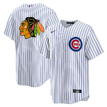 Blackhawks Chicago Cubs white jersey