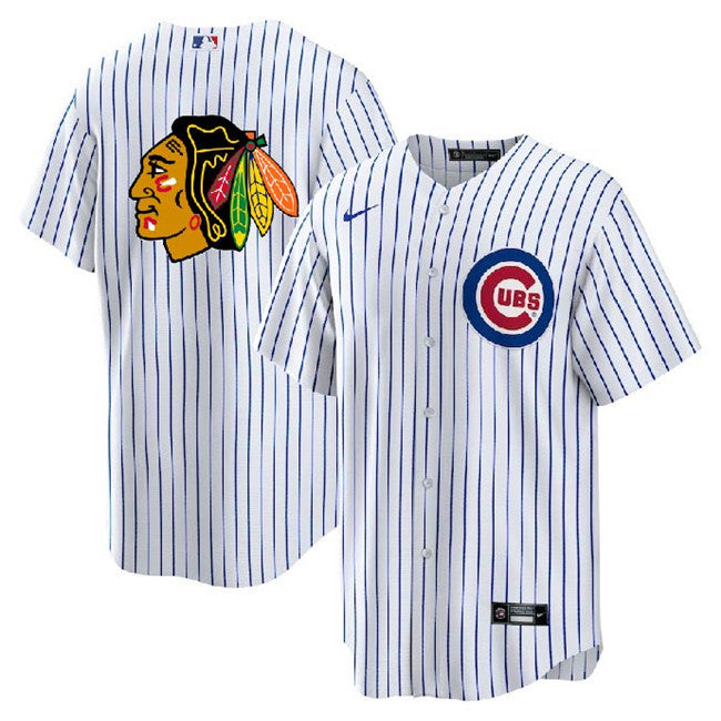 Blackhawks Chicago Cubs white jersey