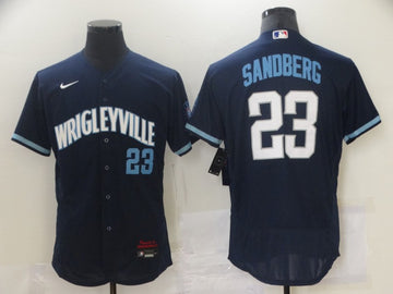 Custom Chicago Cubs navy City Connect jersey