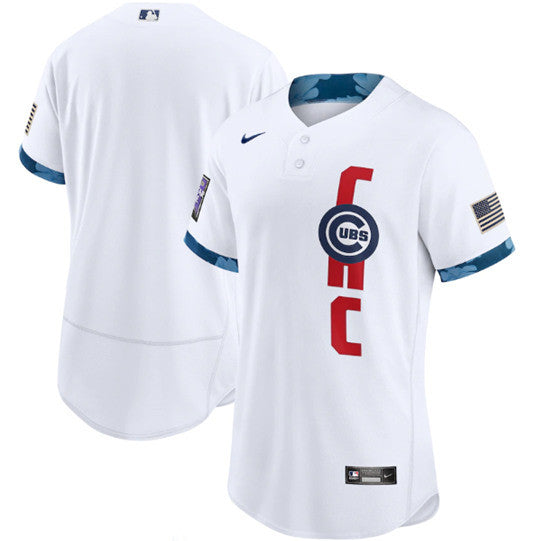 Custom Chicago Cubs white All-Star jersey