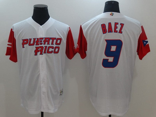 Blank Javier Baez Chicago Cubs white jersey