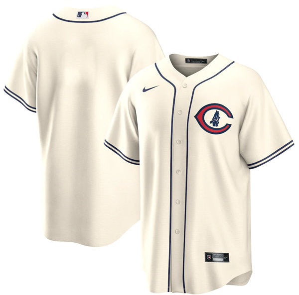 Custom Chicago Cubs cream jersey