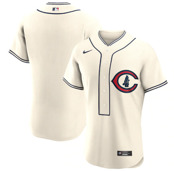 Custom Chicago Cubs cream jersey