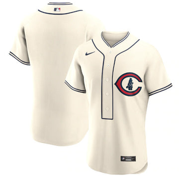 Custom Chicago Cubs cream jersey