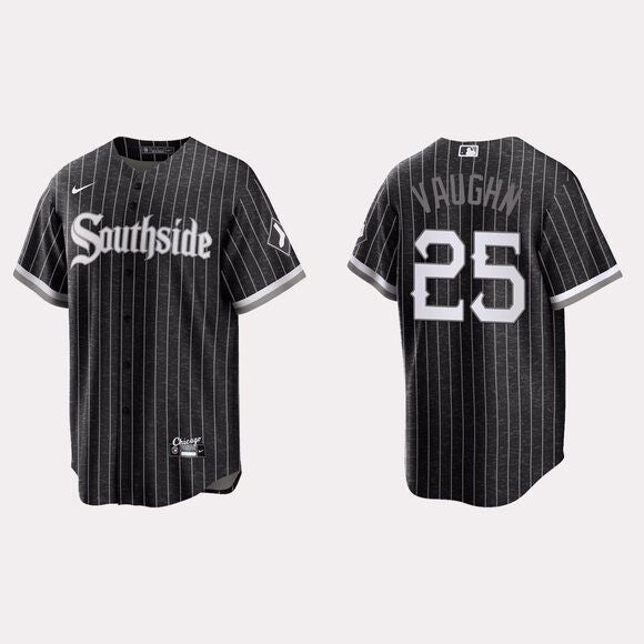 Andrew Clayton Vaughn Chicago White Sox black City Connect jersey