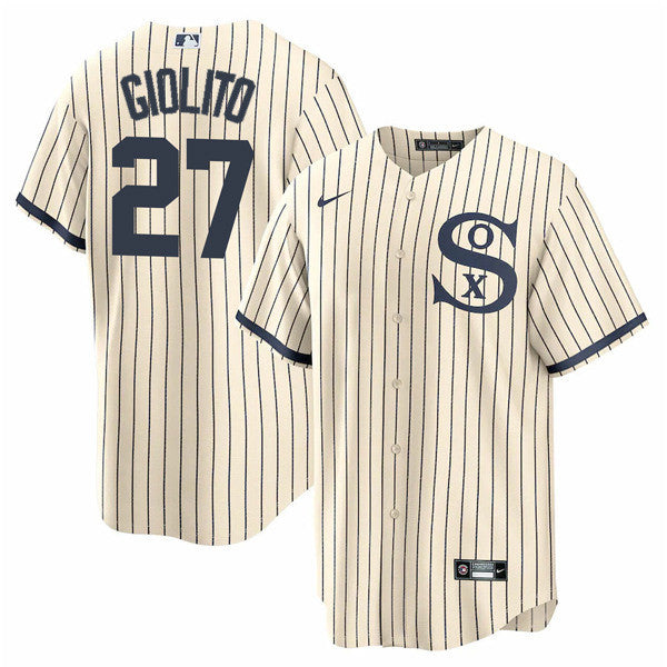 Lucas Giolito Chicago White Sox cream jersey