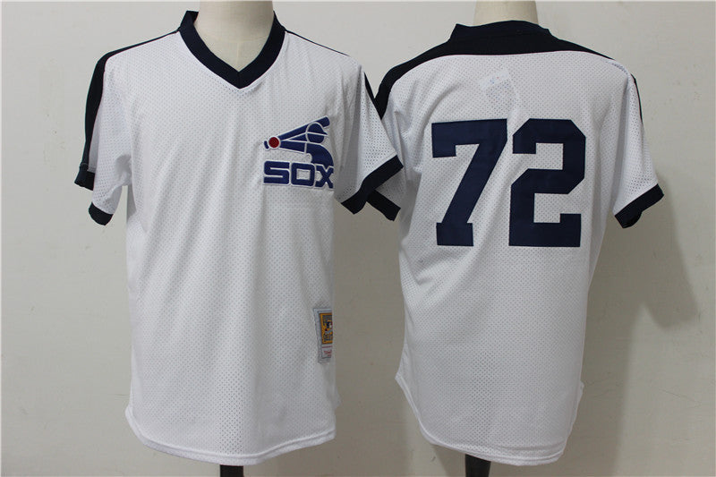 Carlton Fisk Mitchell Ness Chicago White Sox white Cooperstown jersey