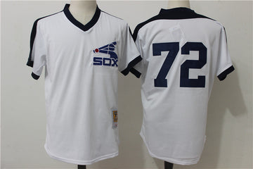 Carlton Fisk Mitchell Ness Chicago White Sox white Cooperstown jersey