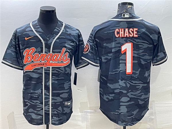 Ja'Marr Chase Cincinnati Bengals gray Camo jersey