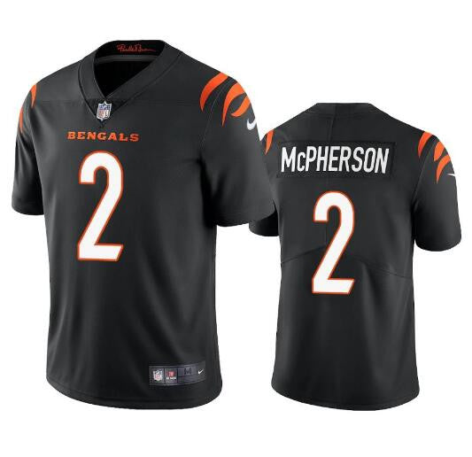 Evan McPherson Cincinnati Bengals black Vapor jersey