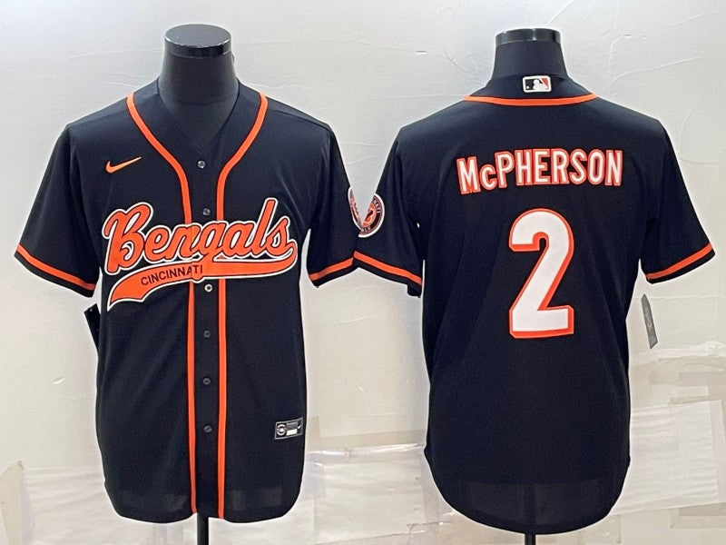 Evan McPherson Cincinnati Bengals black jersey