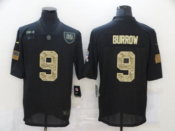 Joe Burrow Cincinnati Bengals black Salute To Service jersey
