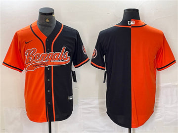 Blank Black Cincinnati Bengals orange Split jersey