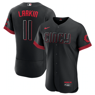 Barry Larkin Cincinnati Reds black City Connect jersey