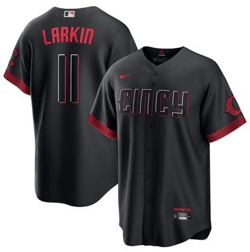 Barry Larkin Cincinnati Reds black City Connect jersey