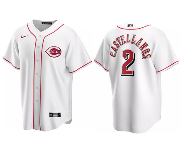 Nick Castellanos Cool Base Cincinnati Reds white jersey