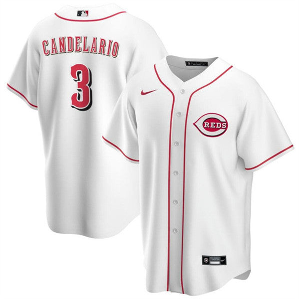 Jeimer Candelario Cincinnati Reds white jersey