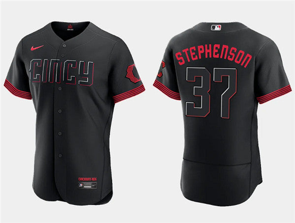 Tyler Stephenson Cincinnati Reds black City Connect jersey