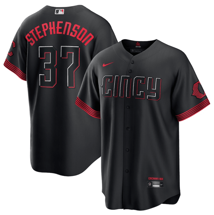 Tyler Stephenson Cincinnati Reds black City Connect jersey