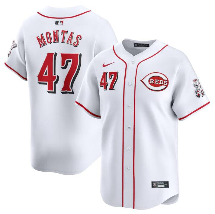 Frankie Montas Cincinnati Reds white Limited jersey