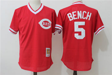 Johnny Bench Mitchell Ness Cincinnati Reds red Authentic jersey