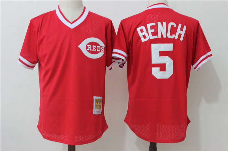 Johnny Bench Mitchell Ness Cincinnati Reds red Authentic jersey