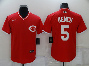 Johnny Bench Cincinnati Reds red jersey