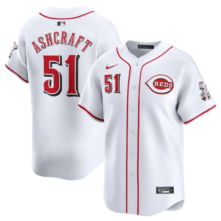 Graham Ashcraft Cincinnati Reds white Limited jersey