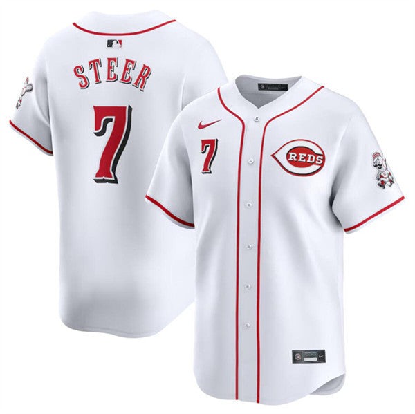 Spencer Steer Cincinnati Reds white Limited jersey