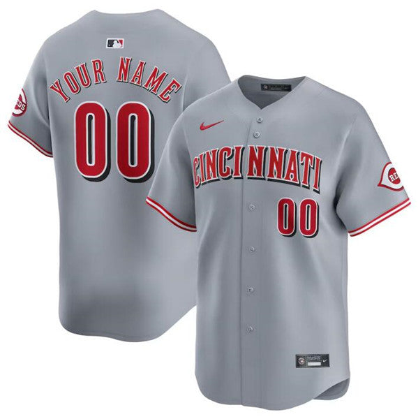 Custom Cincinnati Reds gray Limited jersey