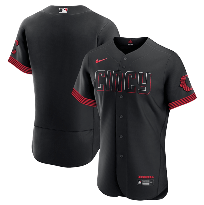 Custom Cincinnati Reds black City Connect jersey