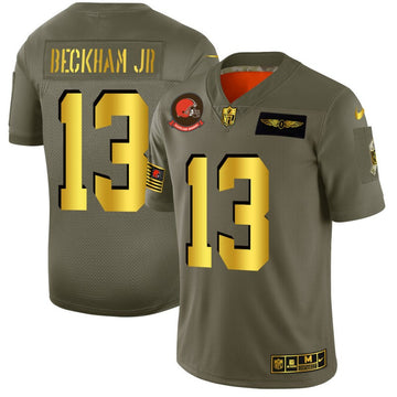 Odell Beckham Jr Cleveland Browns olive Salute To Service jersey