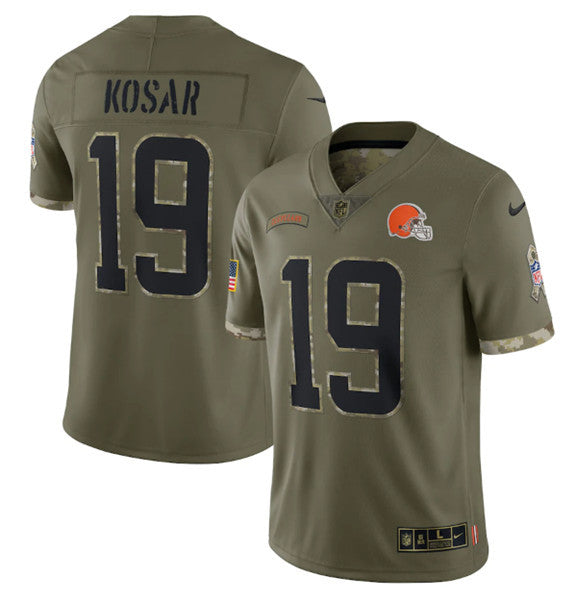 Bernie Kosar Cleveland Browns olive Salute To Service jersey