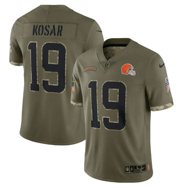 Bernie Kosar Cleveland Browns olive Salute To Service jersey