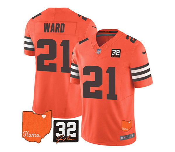 Denzel Ward Cleveland Browns orange Vapor jersey