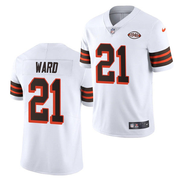 Denzel Ward Cleveland Browns white Vapor jersey