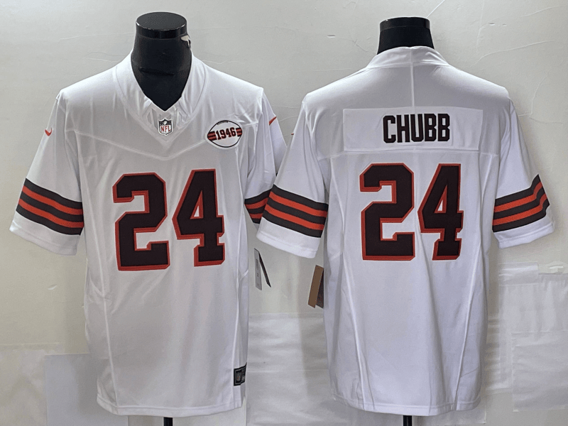 Nick Chubb Cleveland Browns white FUSE jersey