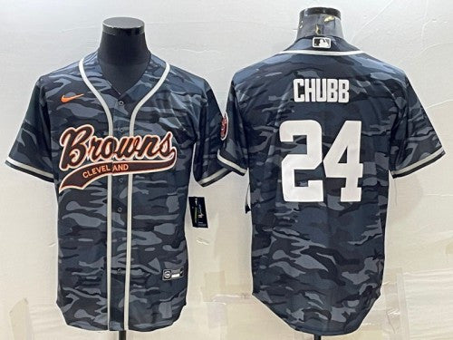 Nick Chubb Cleveland Browns gray Camo jersey