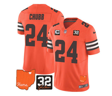 Nick Chubb Cleveland Browns orange Vapor jersey