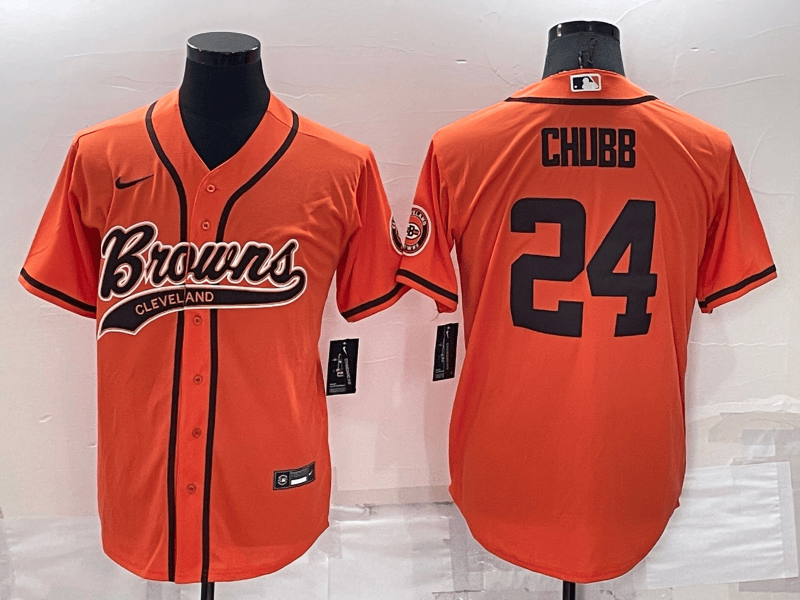 Nick Chubb Cleveland Browns orange jersey