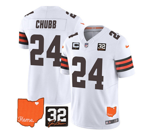 Nick Chubb Cleveland Browns white Vapor jersey