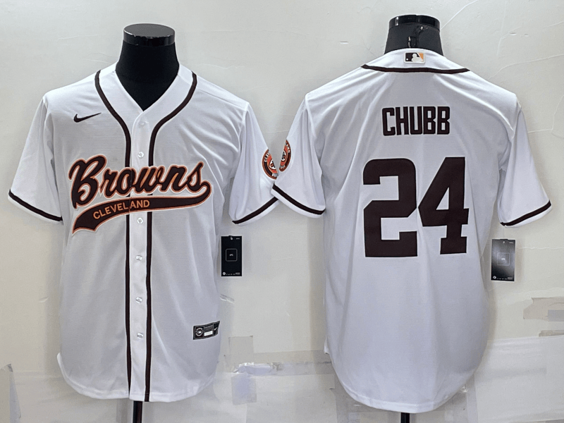 Nick Chubb Cleveland Browns white jersey