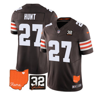 Kareem Hunt Cleveland Browns brown Vapor jersey