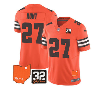 Kareem Hunt Cleveland Browns orange Vapor jersey