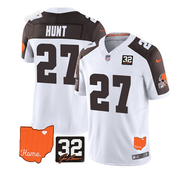 Kareem Hunt Cleveland Browns white Vapor jersey
