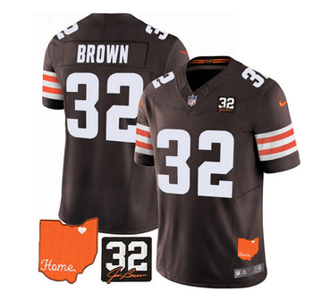 Jim Brown Cleveland Browns brown Vapor jersey