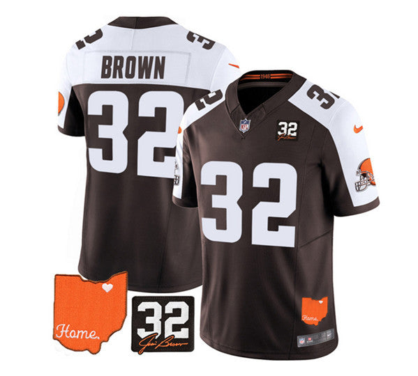 Jim Brown Cleveland Browns brown Vapor jersey