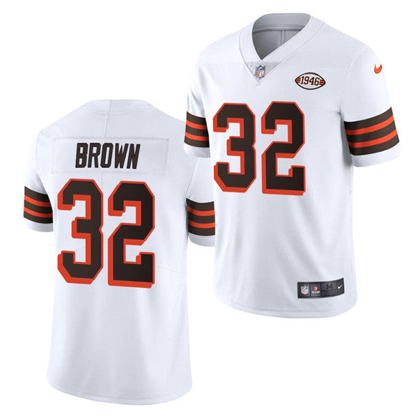 Jim Brown Cleveland Browns white Vapor jersey