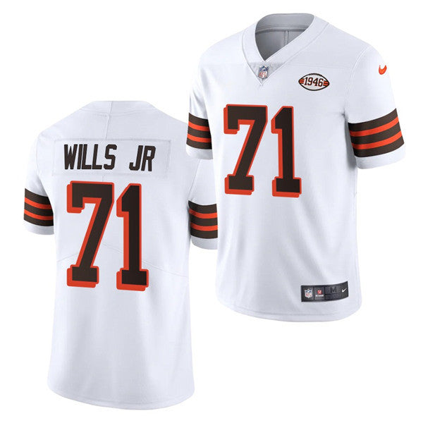 Jedrick Wills Jr Cleveland Browns white Vapor jersey