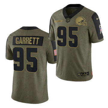 Myles Garrett Cleveland Browns olive Salute To Service jersey